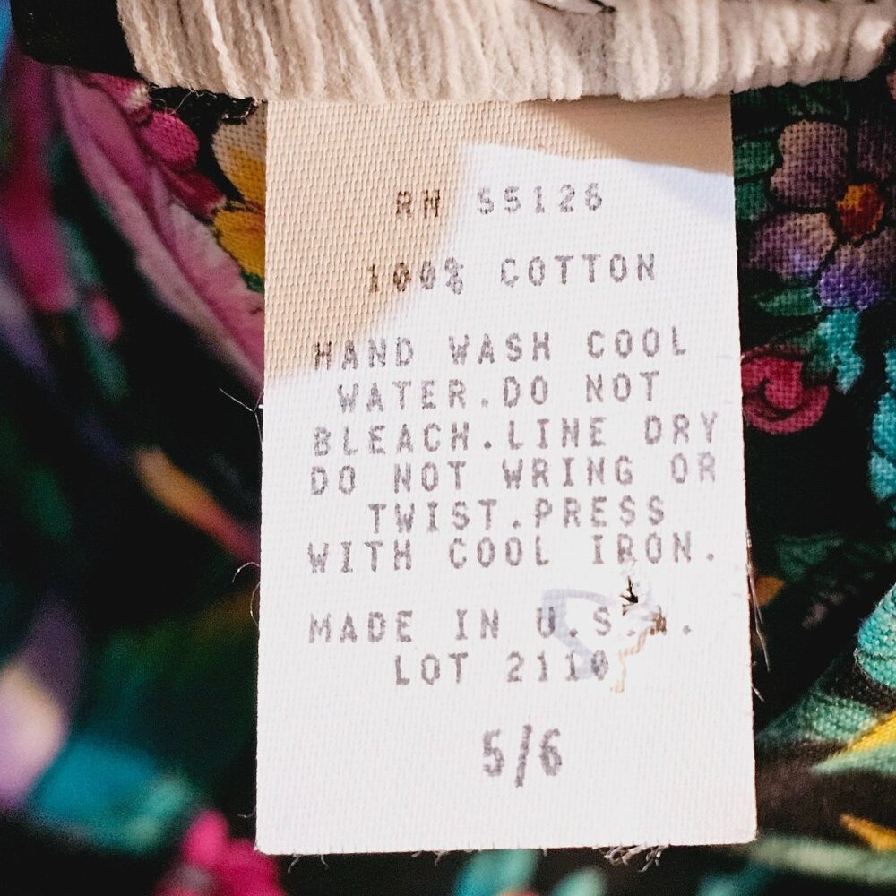 Vintage Positive Attitude 1980's Bold Floral Grunge Alt Basque Body Dress, 5/6 - Picture 11 of 11